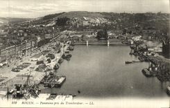 VINTAGE POSTCARD Rouen Panorama Taken of the Transporter Boats