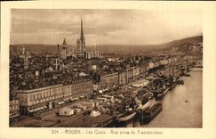VINTAGE POSTCARD Rouen the Quays Seen Paris of the Transporter