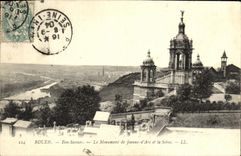 VINTAGE POSTCARD Rouen Good Help the Monument of Jeanne D Arc and the Seine
