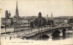 VINTAGE POSTCARD Rouen the Bridge Crow