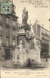 VINTAGE POSTCARD Rouen Fountain And Statue Commemorative of Jeanne D Arc Place of the virgin