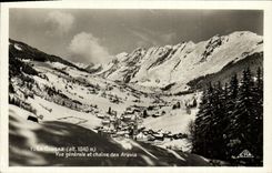 VINTAGE POSTCARD Clusaz View and Chains of Aravis