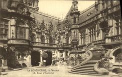 El benedictino de la POSTAL de la VENDIMIA tiene honor de Fecamp Cour D