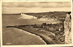 VINTAGE POSTCARD Treport View of the Two Beaches