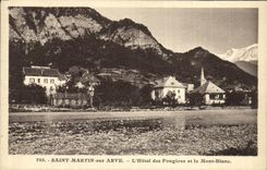 VINTAGE POSTCARD Holy Martin on Arve L Horel of the Ferns and Mont Blanc