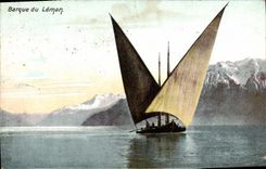 VINTAGE POSTCARD Boat of Leman Boat