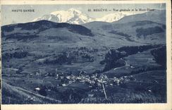VINTAGE POSTCARD Megeve View and Mont Blanc