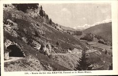 VINTAGE POSTCARD Road of the Collar of Aravis Tunnel and Mont Blanc