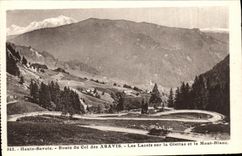 VINTAGE POSTCARD Road of the Collar of Aravis laces on Giettaz and Mont Blanc