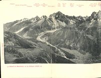 CHART In 4 part solid mass of the Mont Blanc seen of Brevent