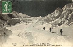 VINTAGE POSTCARD Climbing of Mont Blanc the Small Plate and the Summit of Mont Blanc Alpinism