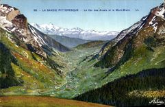 VINTAGE POSTCARD Picturesque Savoy the Cl of Aravis and Mont Blanc