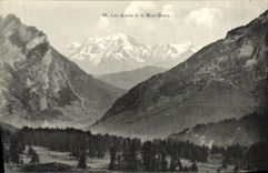 VINTAGE POSTCARD Aravis and Mont Blanc