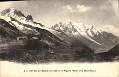 VINTAGE POSTCARD Col of Balme L Switches Green and Mont Blanc