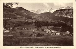 VINTAGE POSTCARD St Jean de Sixt View and the Chain of Aravis
