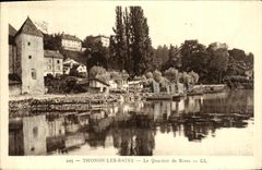 VINTAGE POSTCARD Thonon Les Bains the Bank District