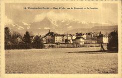 VINTAGE POSTCARD Thonon Les Bains Tooth D Oche seen of the Boulevard of Coraiche