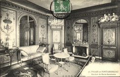 VINTAGE POSTCARD Palate of Fontainebleau Boudoir of Marie Antoinette