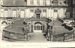 VINTAGE POSTCARD Fontainebleau L Staircase of the Horseshoe