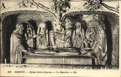 Iglesia Jacques de Dieppe de la POSTAL de la VENDIMIA Saint el sepulcro