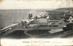 POSTAL Dieppe de la VENDIMIA el casino y la playa