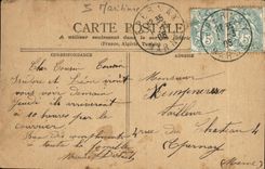 POSTAL Dieppe de la VENDIMIA el casino y la playa