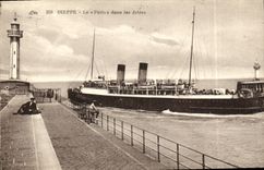 POSTAL Dieppe Paris de la VENDIMIA en el barco de los embarcaderos