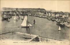 Opinion de Dieppe de la POSTAL de la VENDIMIA de L antes del puerto tomado del acantilado de Pollet