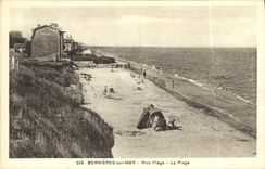 VINTAGE POSTCARD Bernieres On Mer Rivets Beach the Beach