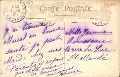 VINTAGE POSTCARD Saint Sever Curieux block about granite in the shape of cone says sugar loaf in the drill of St Sever