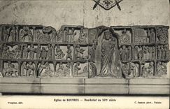 VINTAGE POSTCARD Eglise of Reopen Relief of the 14th Century Low