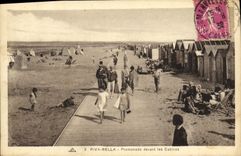 VINTAGE POSTCARD Riva Bleated Walk in front of the Cabins