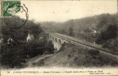 VINTAGE POSTCARD L Decorates Picturesque Maizet Chapelle Sainte Anne and viaduct of Viard
