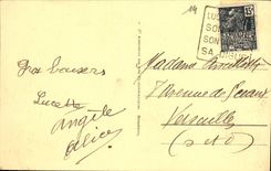 VINTAGE POSTCARD Langrune the Beach and the Dam Children Hotel of the small paradise