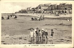 VINTAGE POSTCARD Langrune the Beach has Low tide Children