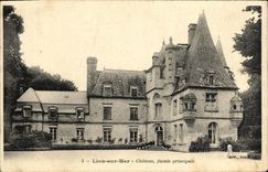 VINTAGE POSTCARD Lion sur Mer Castle Principal Frontage