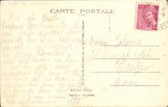 VINTAGE POSTCARD Lion sur Mer the Village hall with the GUI Guig