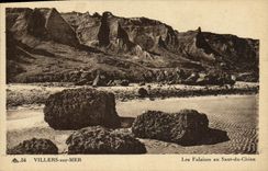 POSTAL Villers de la VENDIMIA en los acantilados del mar con el salto del perro
