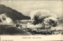 POSTAL Villers de la VENDIMIA en oleadas del mar