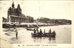 POSTAL Villers de la VENDIMIA en el mar la playa y el casino