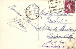 POSTAL Villers de la VENDIMIA en el mar la playa y el casino