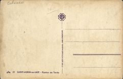 VINTAGE POSTCARD Saint Aubin On Mer Let us bridge Militaria tank