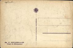 POSTAL Aubin santo de la VENDIMIA en trazadores de lineas de cargo del mar de la descarga de Militaria