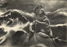 VINTAGE POSTCARD Holy Sinning Par In distress