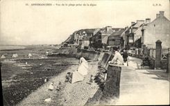 VINTAGE POSTCARD Arromanches Seen Of the Beach Taken of the dam