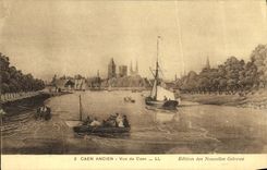 CPA Caen Ancien Vue De Caen Bateaux