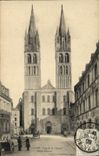 VINTAGE POSTCARD Caen Frontage of L Church Etienne Saint