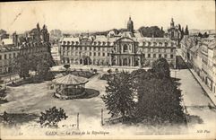 VINTAGE POSTCARD Caen the Place of the Republic