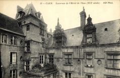 VINTAGE POSTCARD Caen Attic windows of L Hotel of Than
