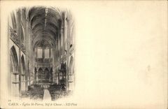 VINTAGE POSTCARD Caen Church St Pierre Nave Chorus